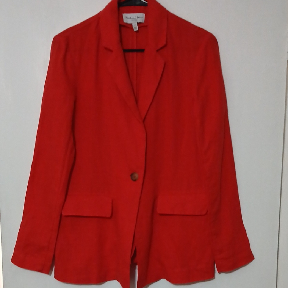 Michael Stars Red Tailored Blazer with Notched Lapels